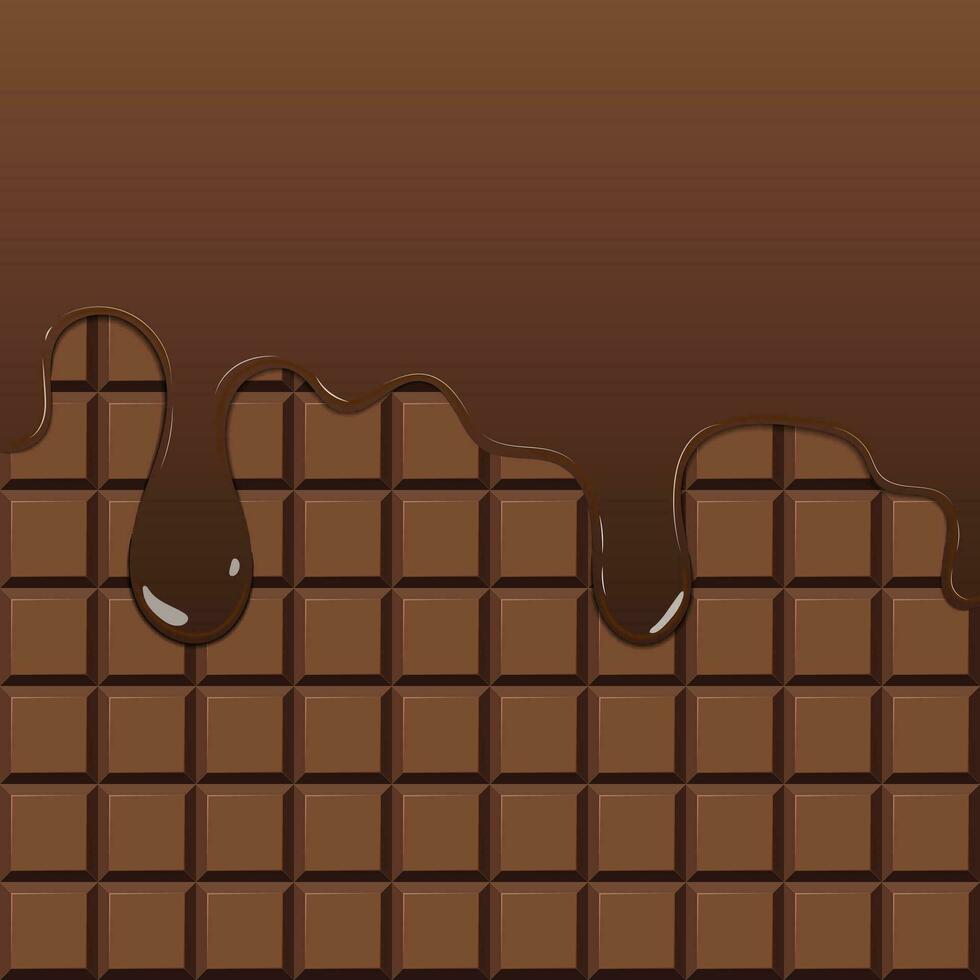 padrão de chocolate escuro e gotejamento de chocolate, ilustração vetorial vetor