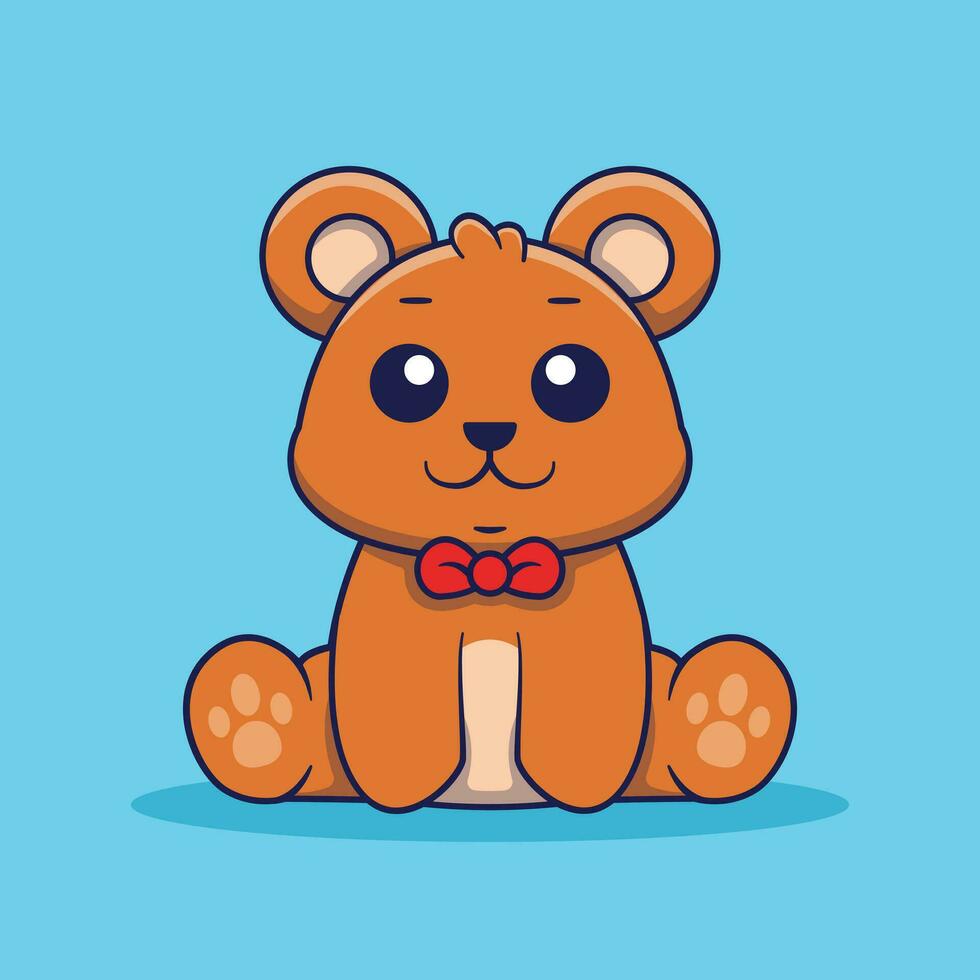 fofa Urso mascote logotipo desenho animado ilustração vetor