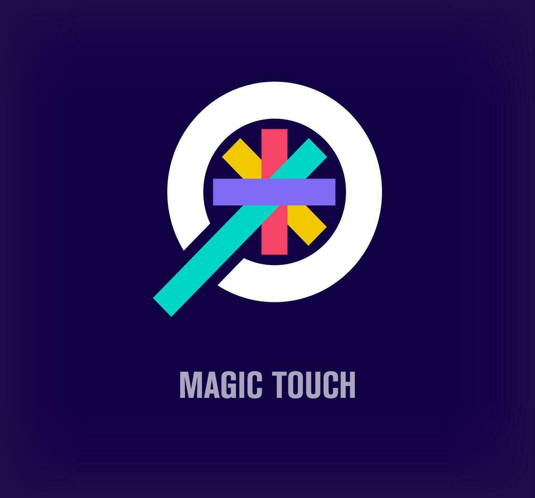 criativo Magia varinha logotipo. único cor transições. único Magia toque logotipo modelo. vetor