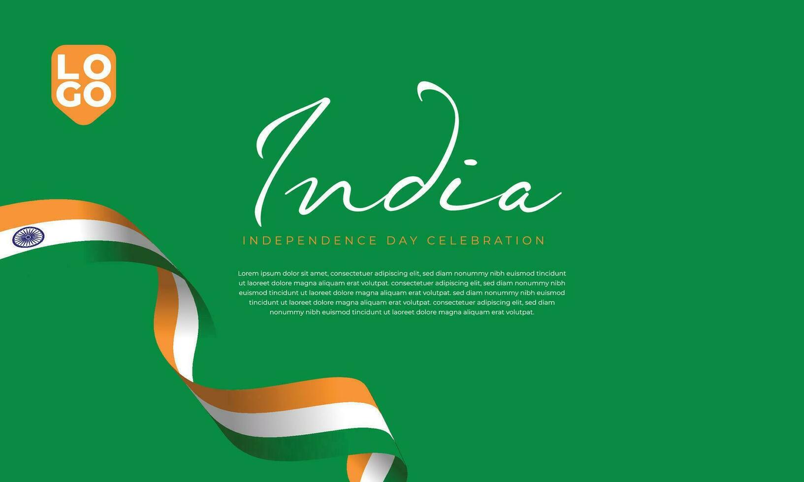 Índia independência dia bandeira modelo vetor