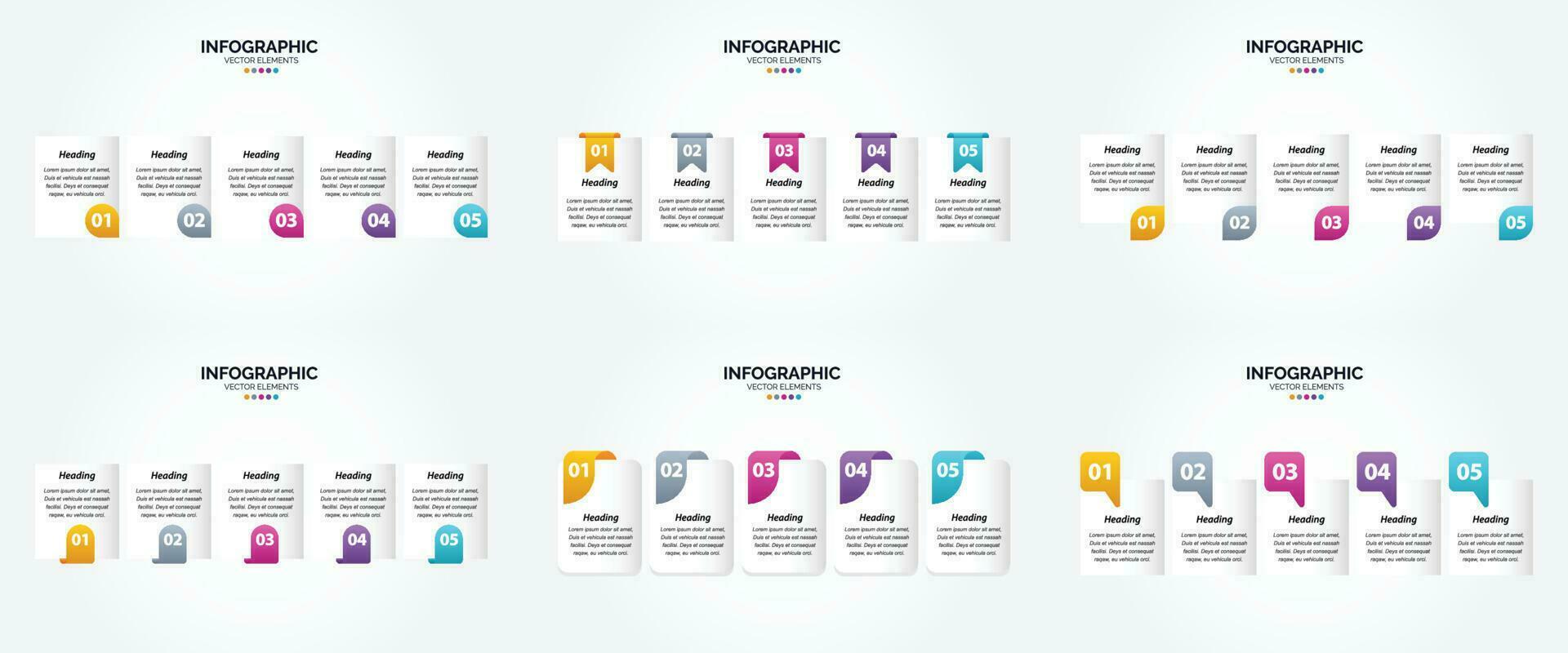 conjunto de design plano de infográficos de ilustração vetorial para folheto publicitário e revista vetor