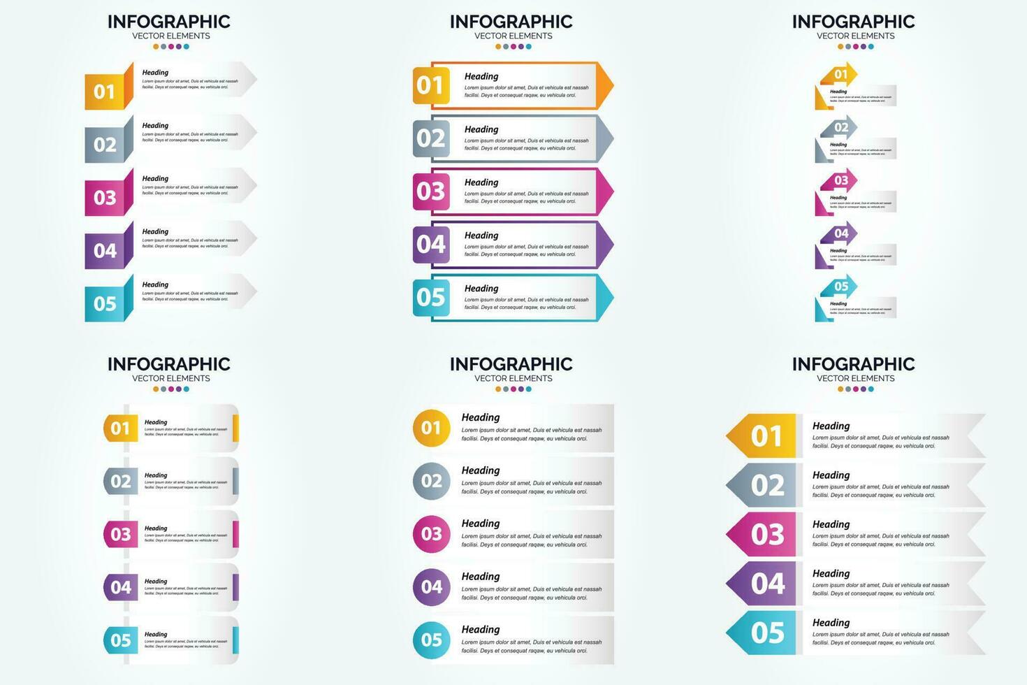 conjunto de design plano de infográficos de ilustração vetorial para folheto publicitário e revista vetor