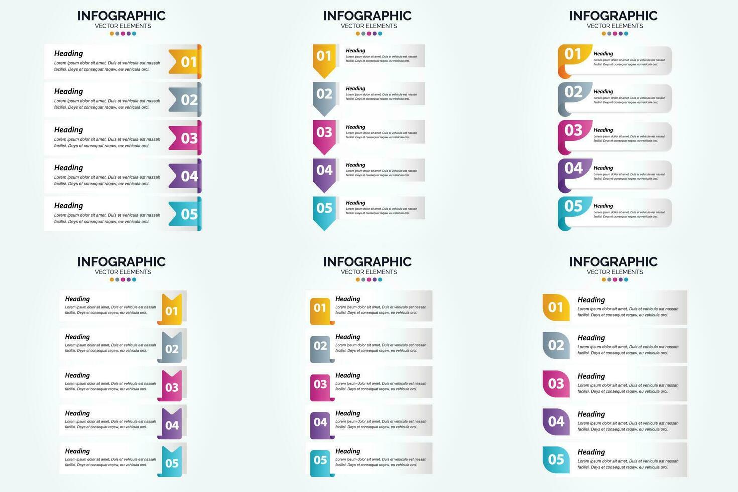 conjunto de design plano de infográficos de ilustração vetorial para folheto publicitário e revista vetor