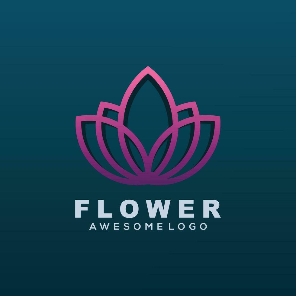 vetor logotipo ilustração flor linha arte estilo