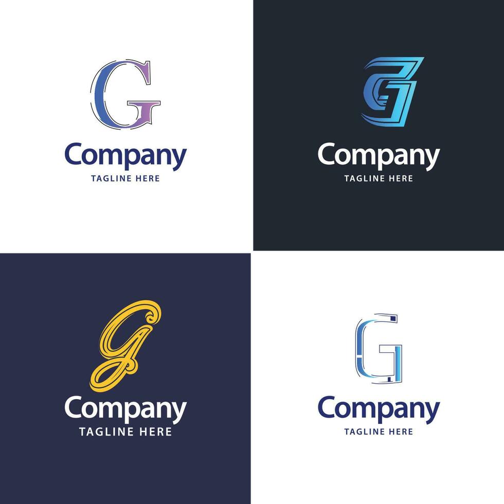 letra g design de pacote de logotipo grande design criativo de logotipos modernos para o seu negócio vetor