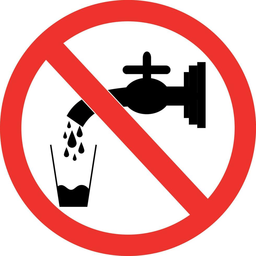 bebendo proibição sinal, não potável água vetor
