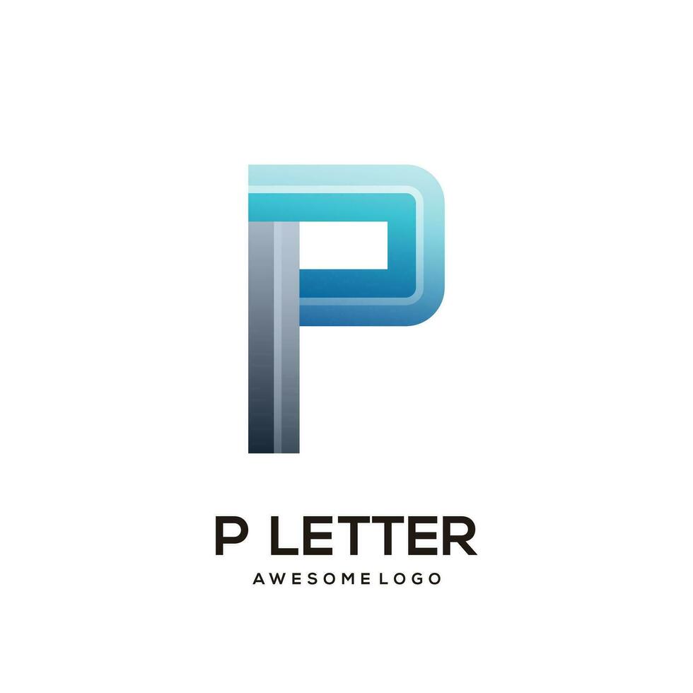 carta p colorida logotipo Projeto modelo moderno vetor