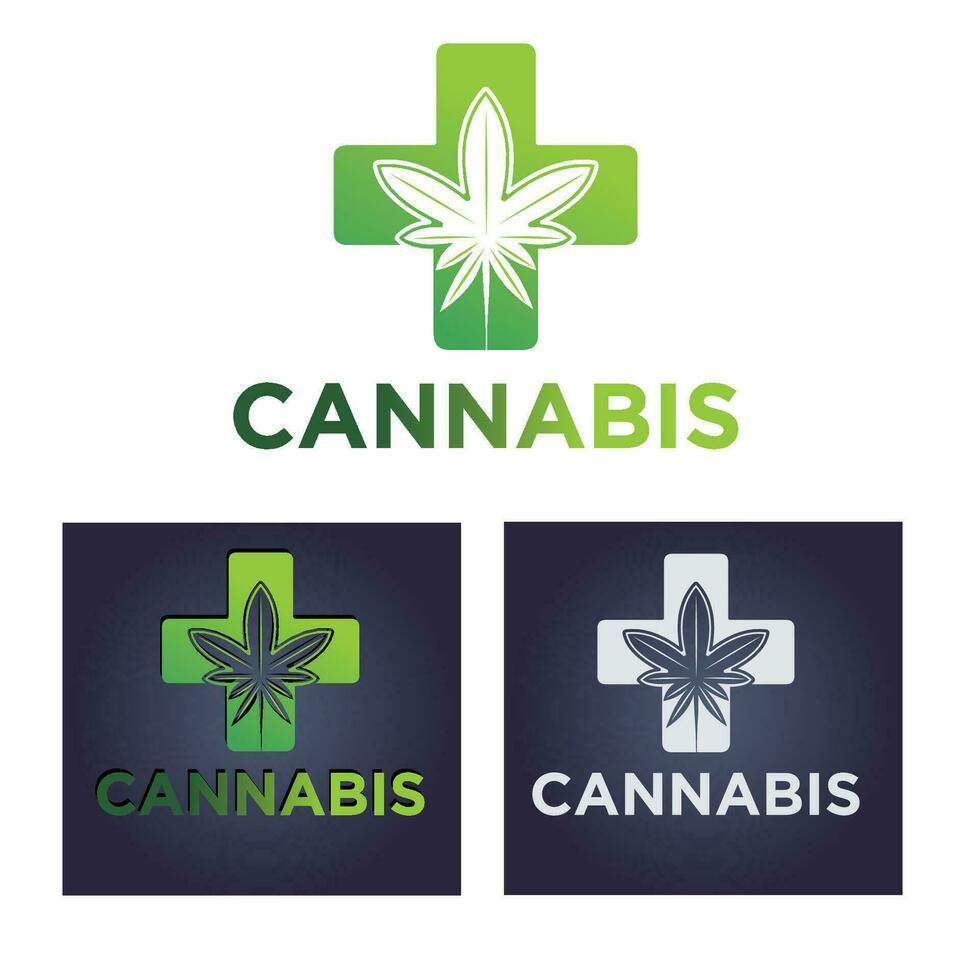 cannabis natural logotipo vetor