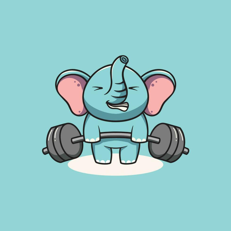 fofa elefante exercite-se desenho animado ilustração vetor