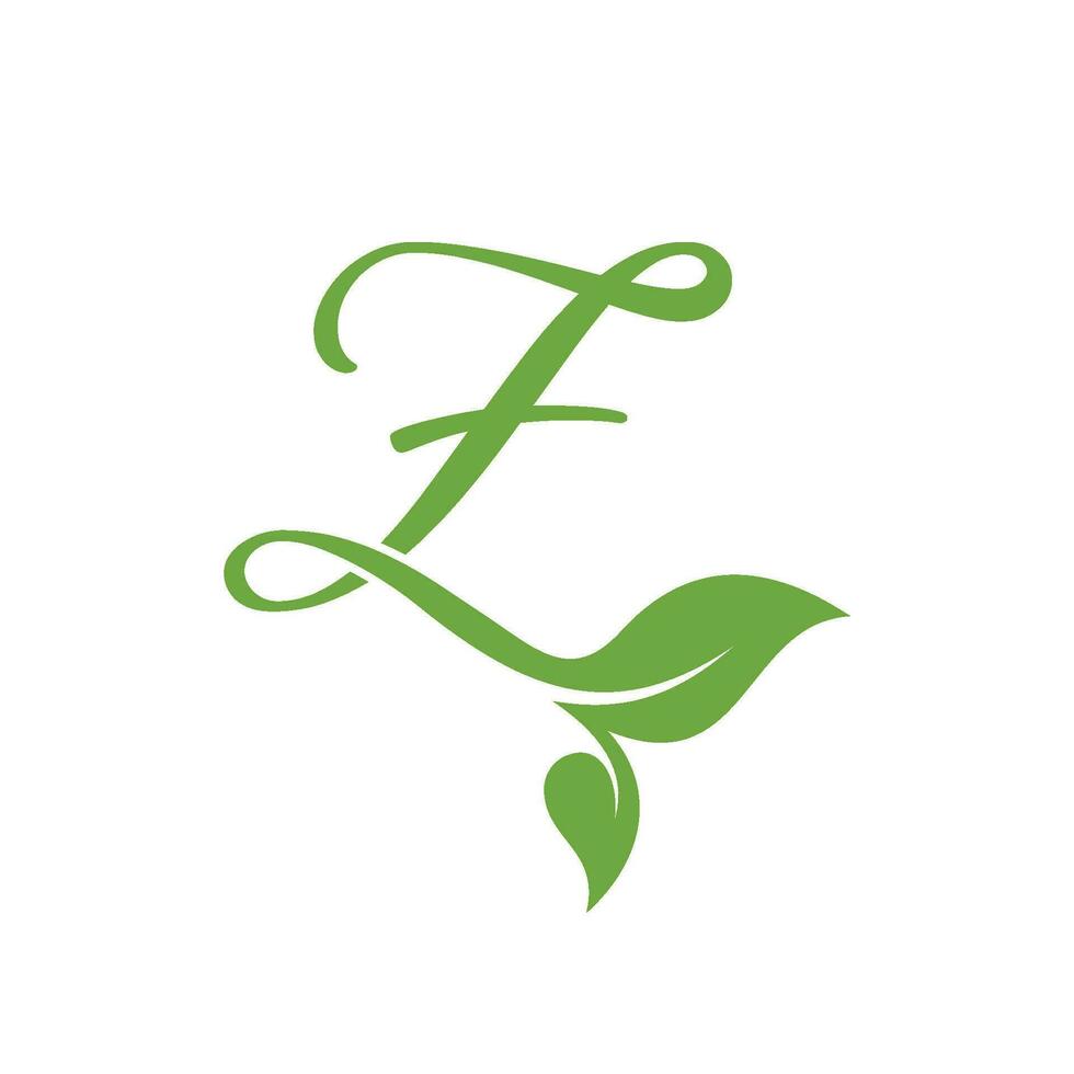 inicial carta z com folha luxo logotipo. verde folha logotipo modelo vetor Projeto.