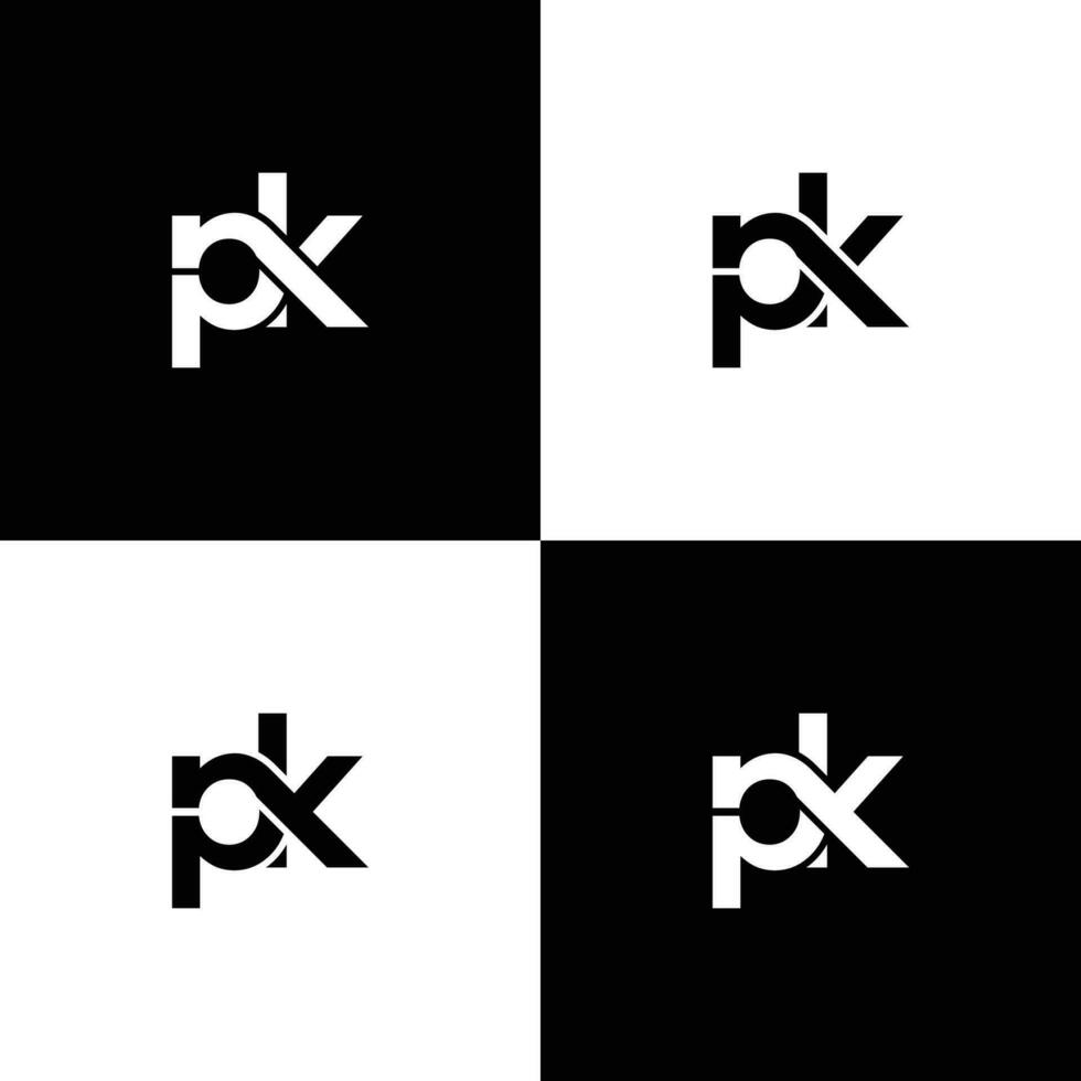 pk logotipo. companhia logotipo. monograma Projeto. cartas p e k. vetor