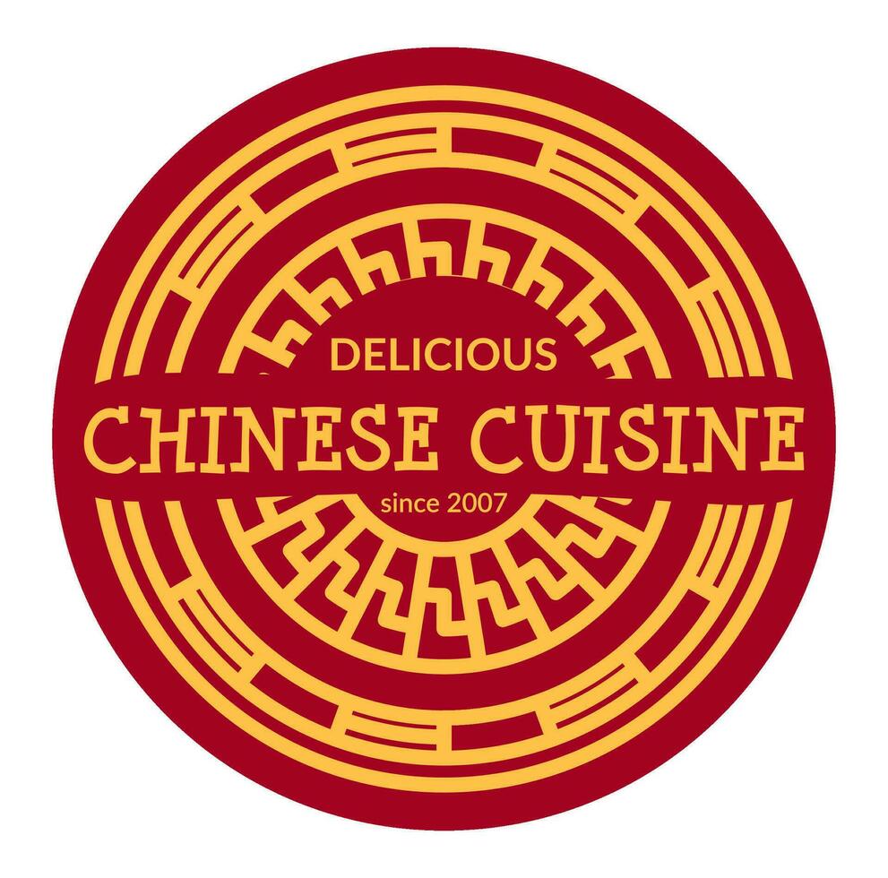 chinês cozinha e comida, emblema ou logotipos vetor