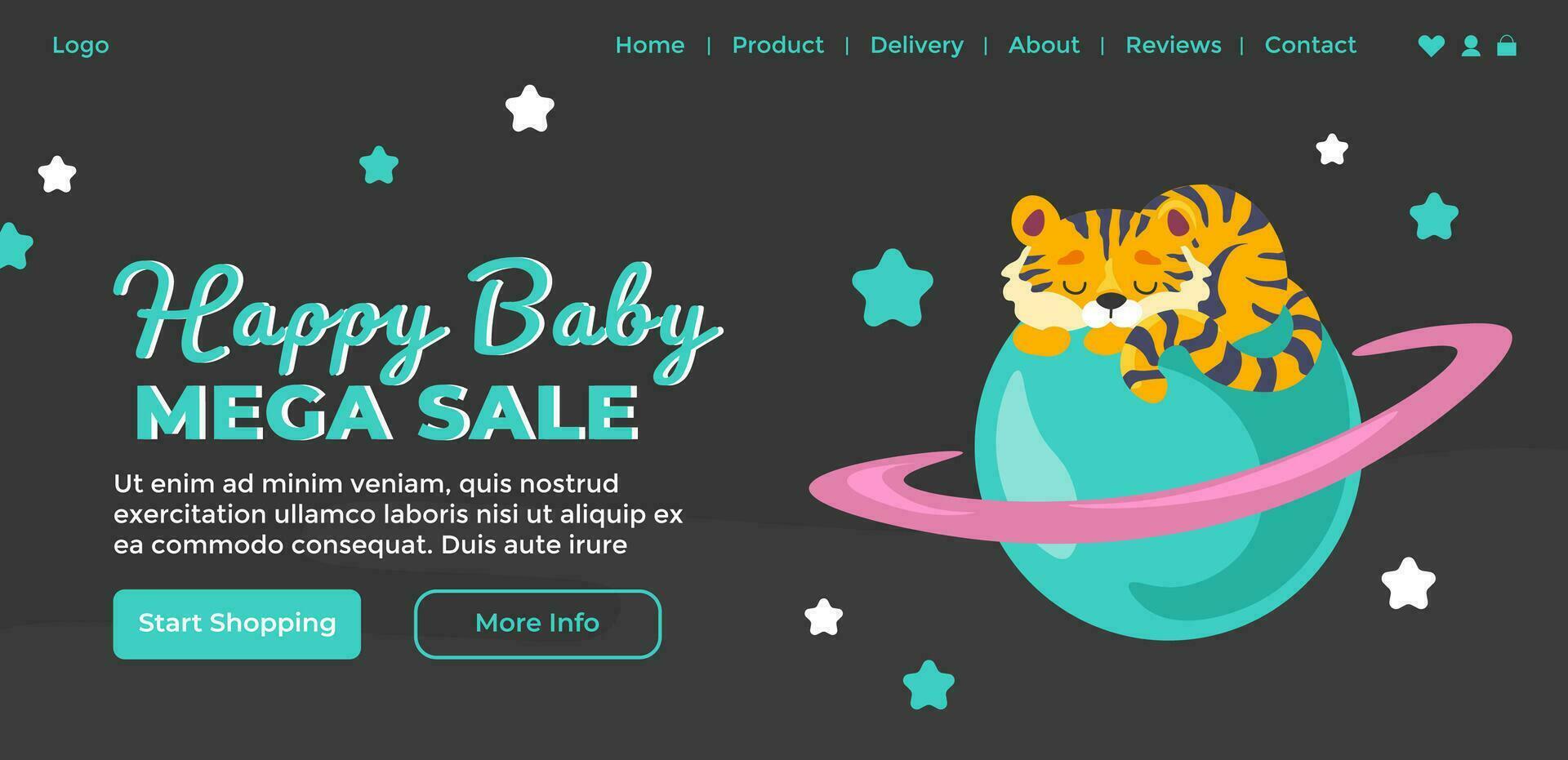 feliz bebê, mega venda e descontos local na rede Internet página vetor