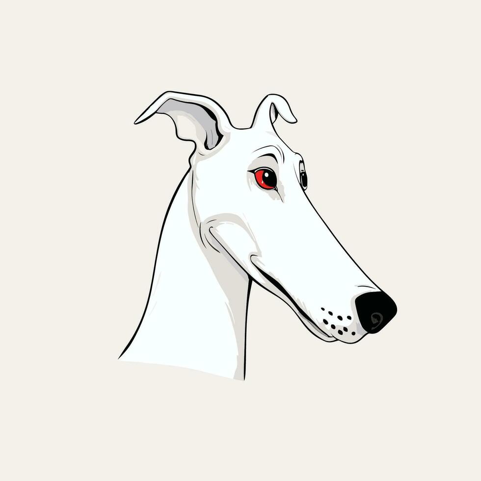 whippet cabeça dentro Preto e branco vetor