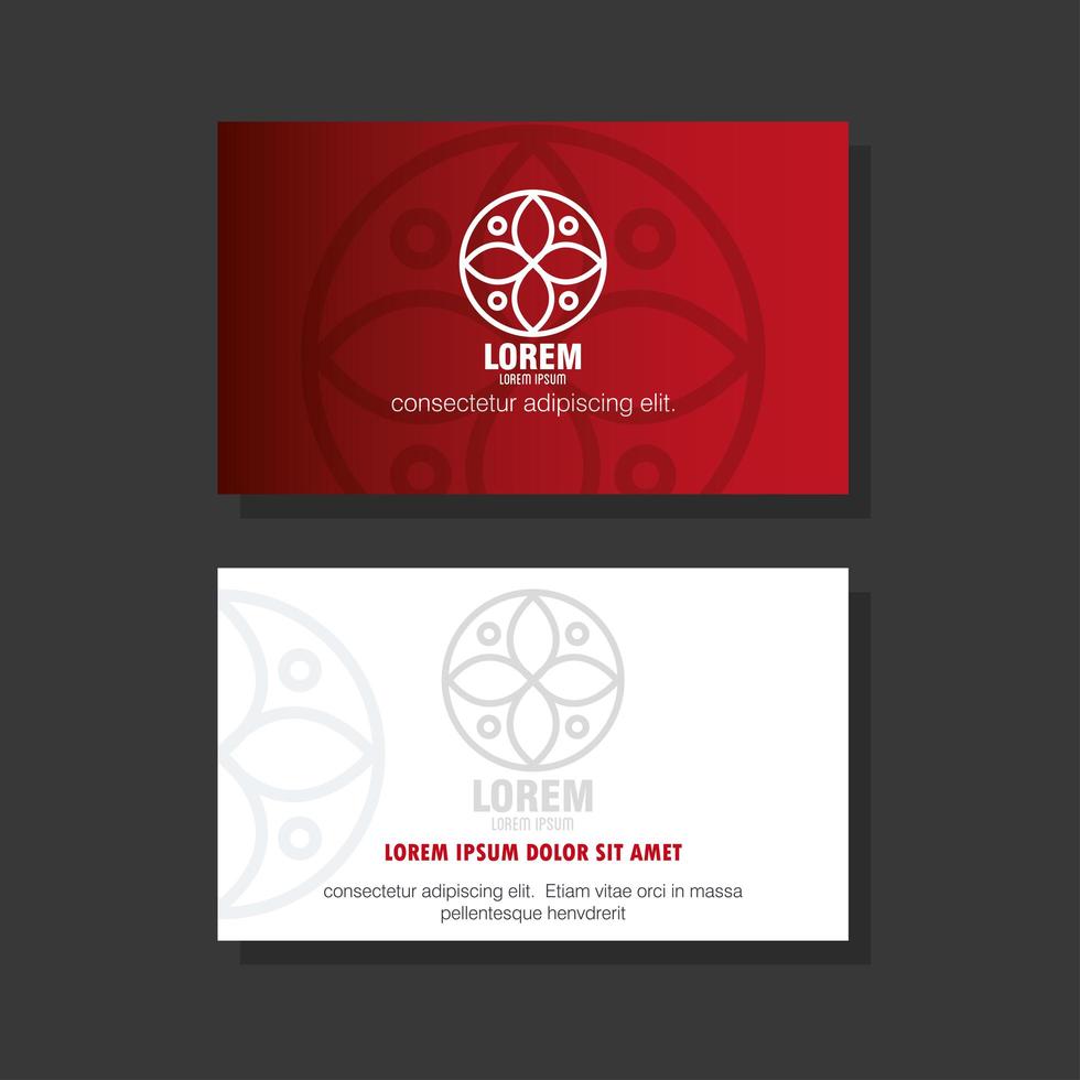 maquete de marca de identidade corporativa, cartão de visita de maquete vermelha com placa branca vetor