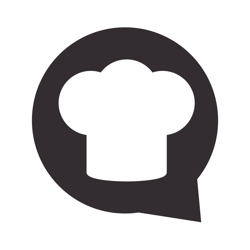 ícone de estilo de silhueta de cozinha de chapéu de chef vetor