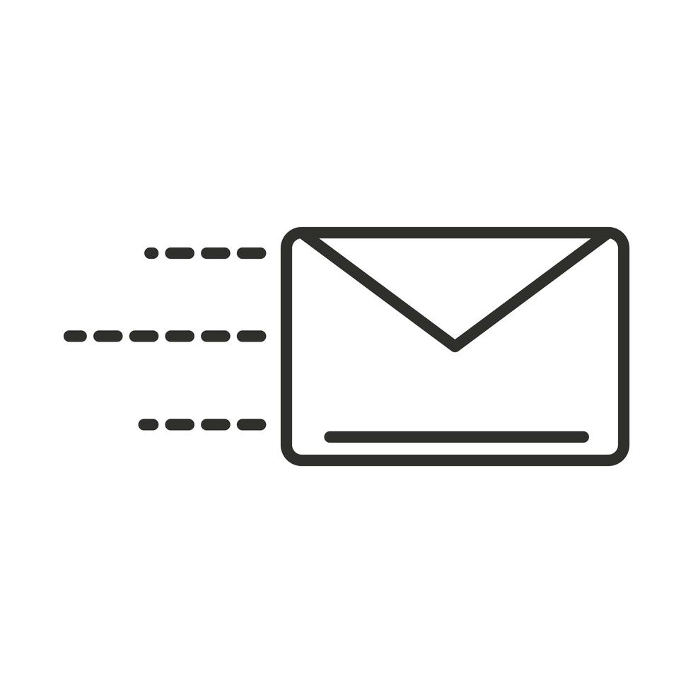 design de estilo de linha de correspondência de correio de entrega de correio vetor