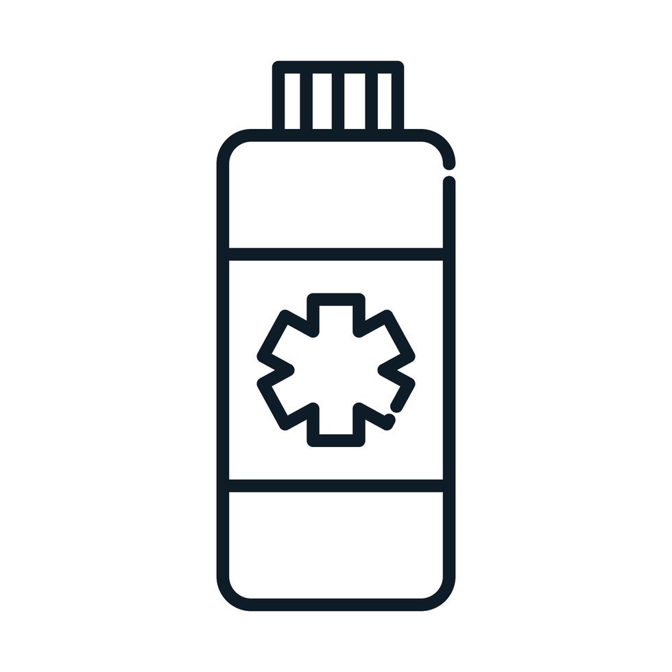 ícone da linha de medicamentos de prescrição de frasco de saúde vetor
