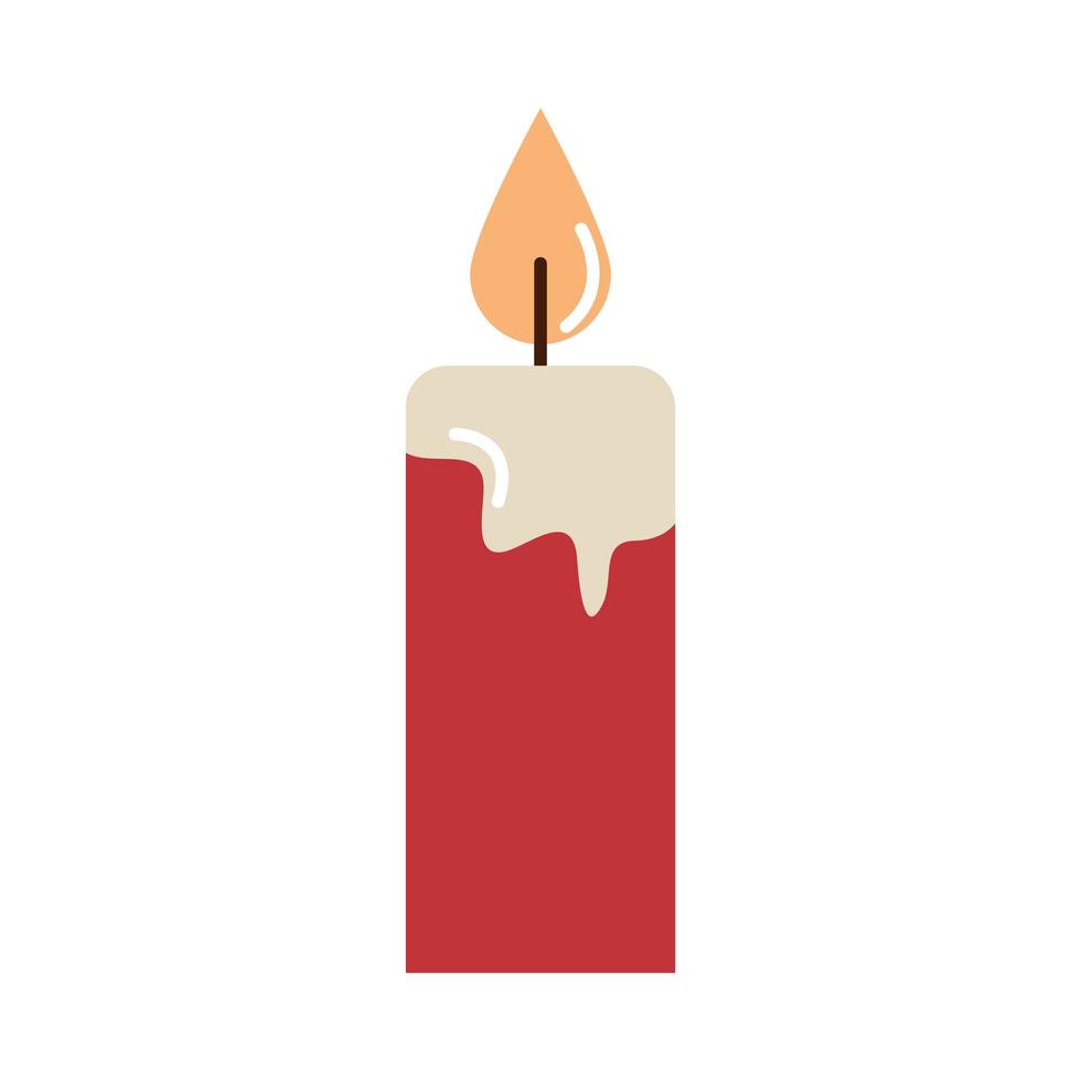 ícone plana de desenho animado de decoração de vela acesa feliz natal vetor