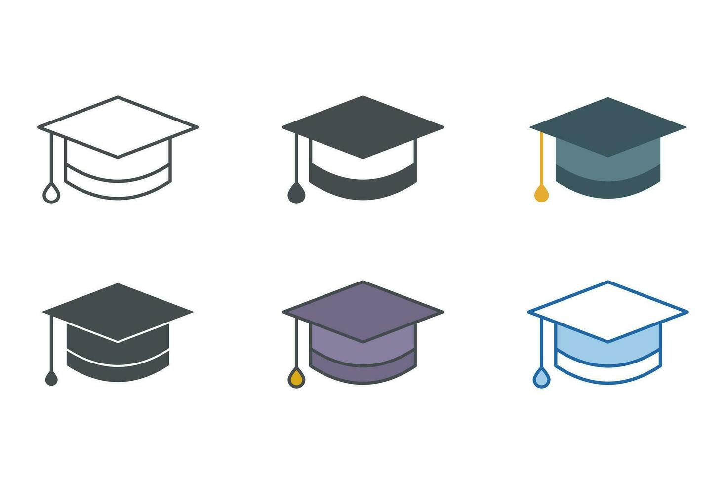 graduação boné ícone símbolo modelo para gráfico e rede Projeto coleção logotipo vetor ilustração
