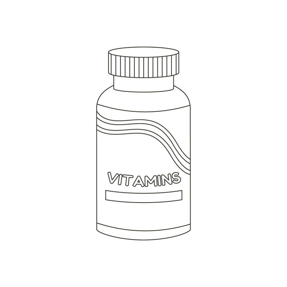 vitaminas. vários esporte equipamento. ginástica inventário, Academia acessórios. exercite-se coisa pacote. linha arte. vetor