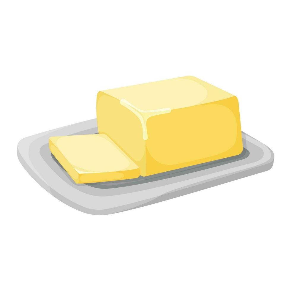 leite produtos natural ingrediente manteiga ou Margarina ícone, conceito desenho animado orgânico laticínios café da manhã Comida vetor ilustração, isolado em branco.
