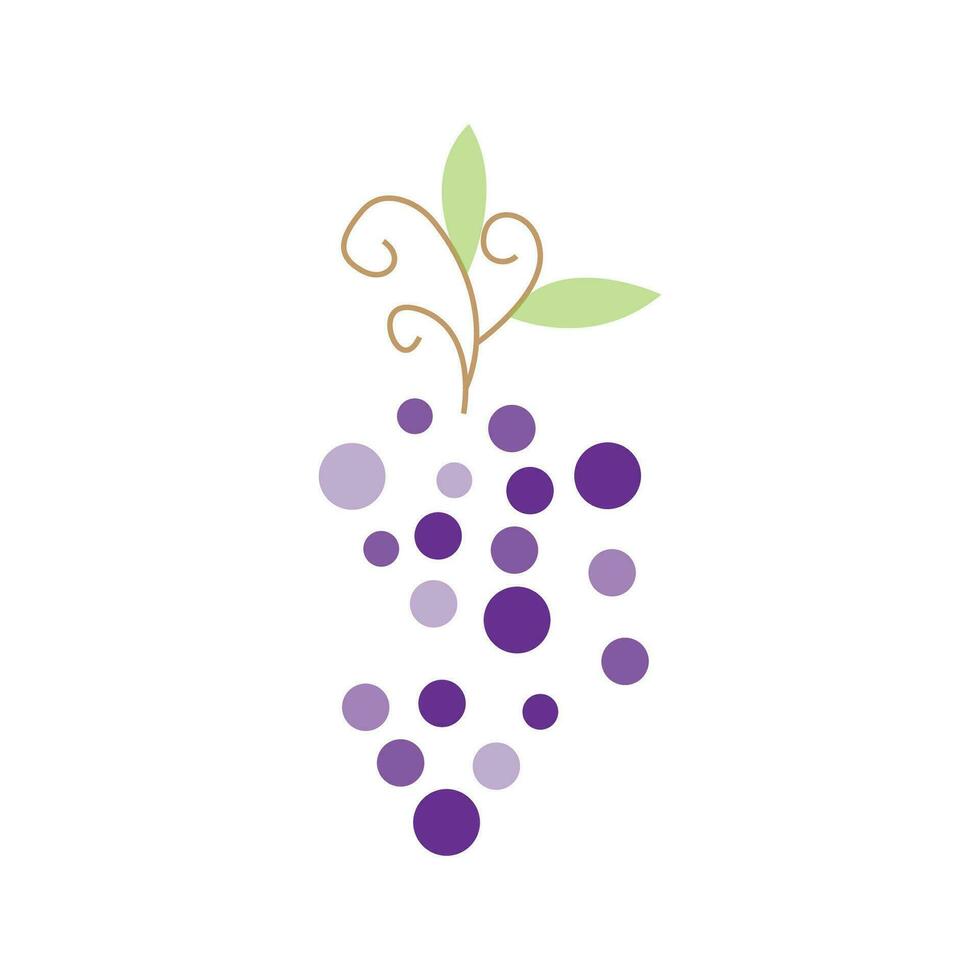 uva logotipo, jardim vetor, fresco roxa fruta, vinho marca projeto, simples ilustração modelo vetor