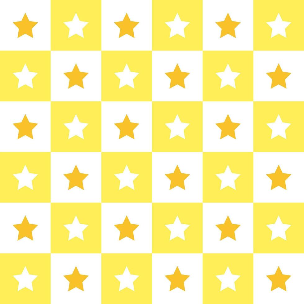 amarelo estrela. Estrela padronizar. Estrela padronizar fundo. Estrela fundo. desatado padronizar. para pano de fundo, decoração, presente invólucro vetor