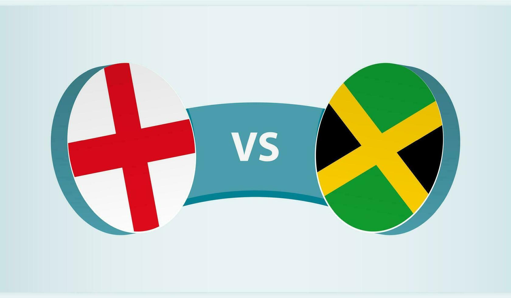 Inglaterra versus Jamaica, equipe Esportes concorrência conceito. vetor