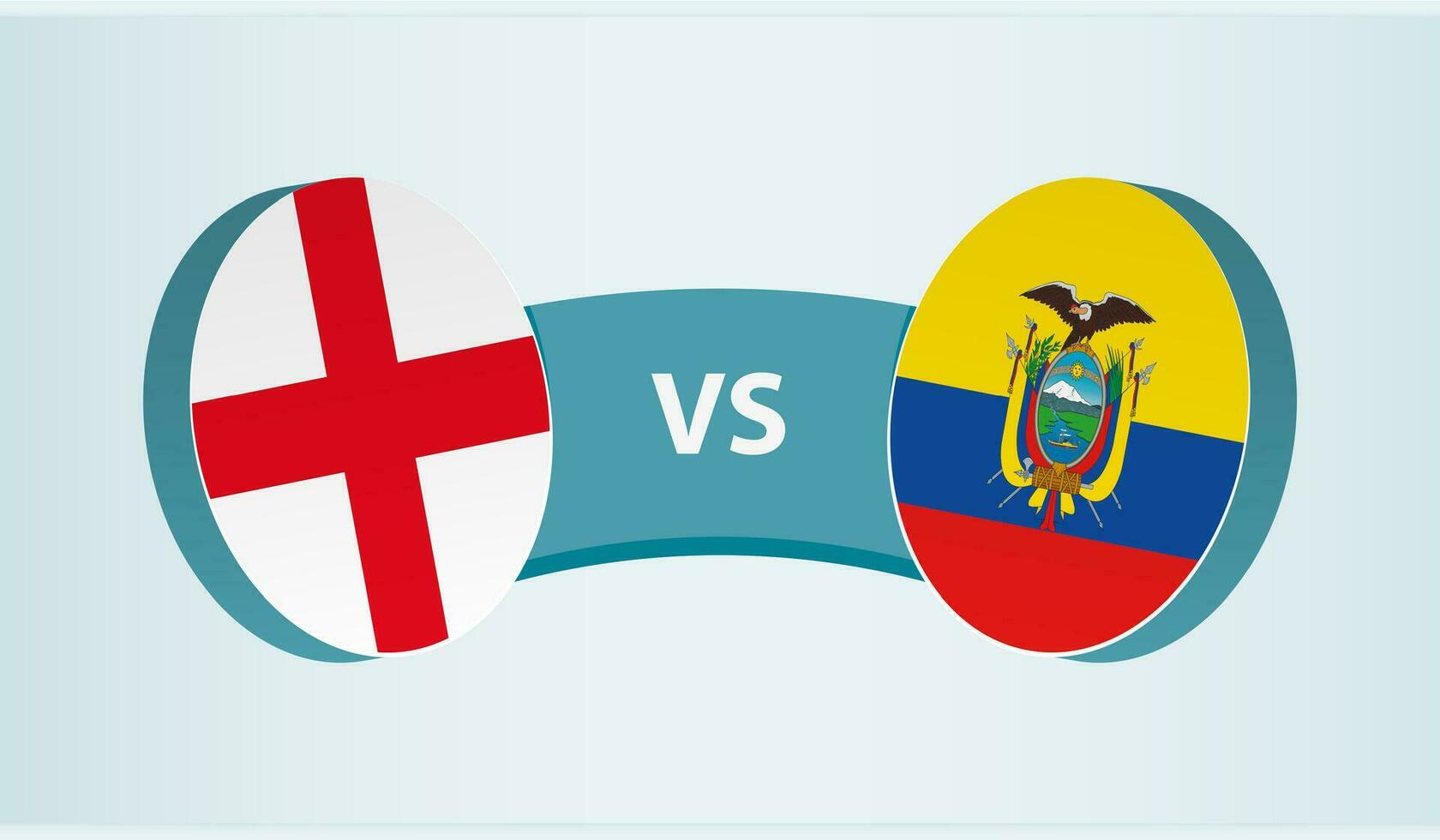 Inglaterra versus Equador, equipe Esportes concorrência conceito. vetor