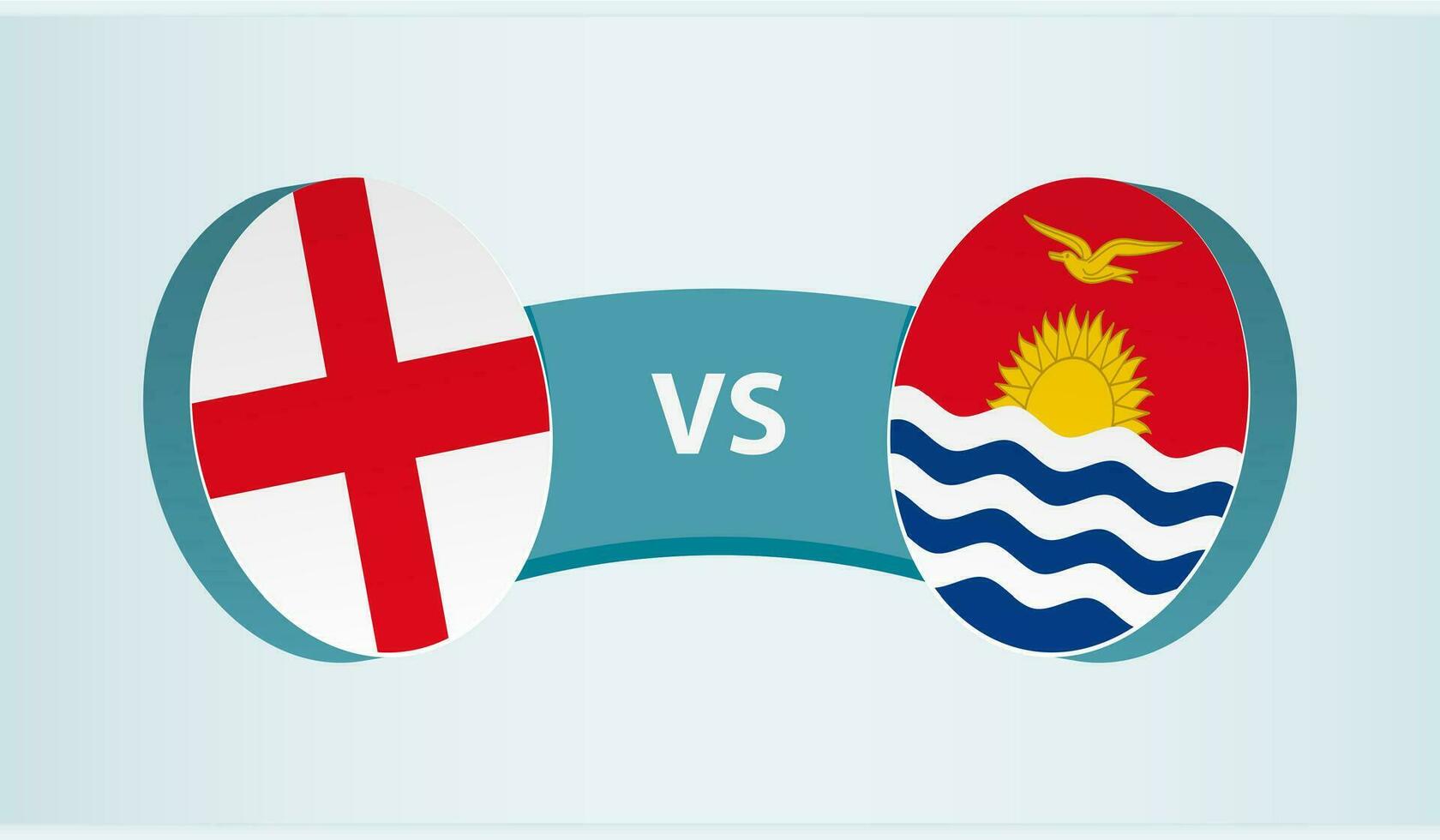 Inglaterra versus Kiribati, equipe Esportes concorrência conceito. vetor