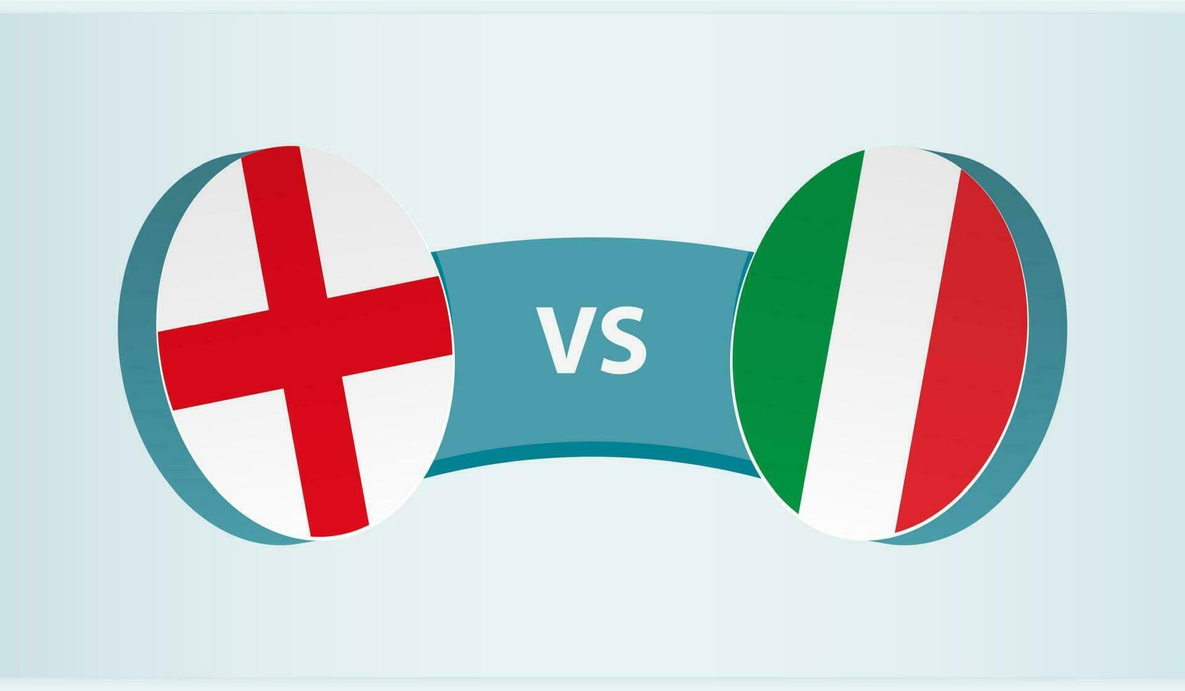Inglaterra versus Itália, equipe Esportes concorrência conceito. vetor