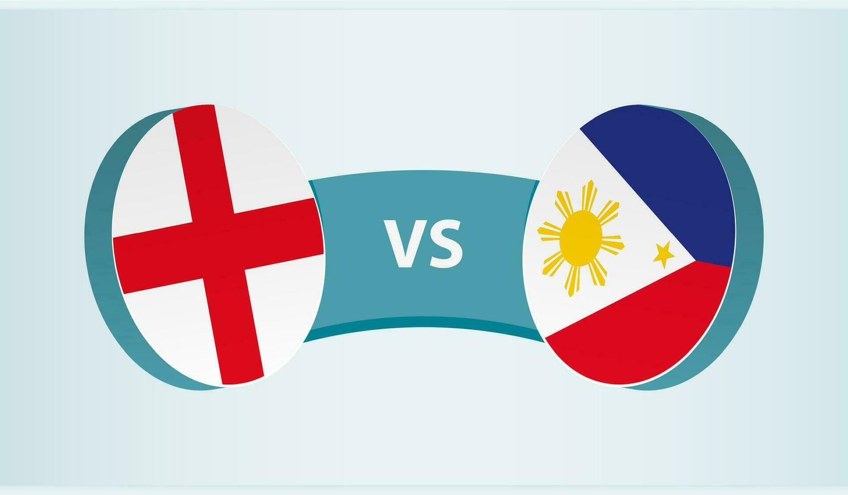 Inglaterra versus Filipinas, equipe Esportes concorrência conceito. vetor