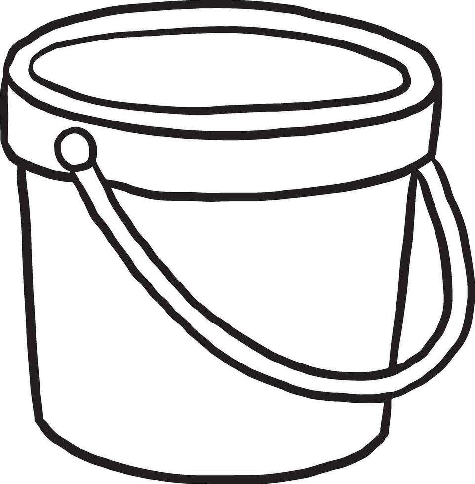 balde desenho animado rabisco kawaii animê coloração página fofa ilustração desenhando grampo arte personagem chibi mangá quadrinho vetor