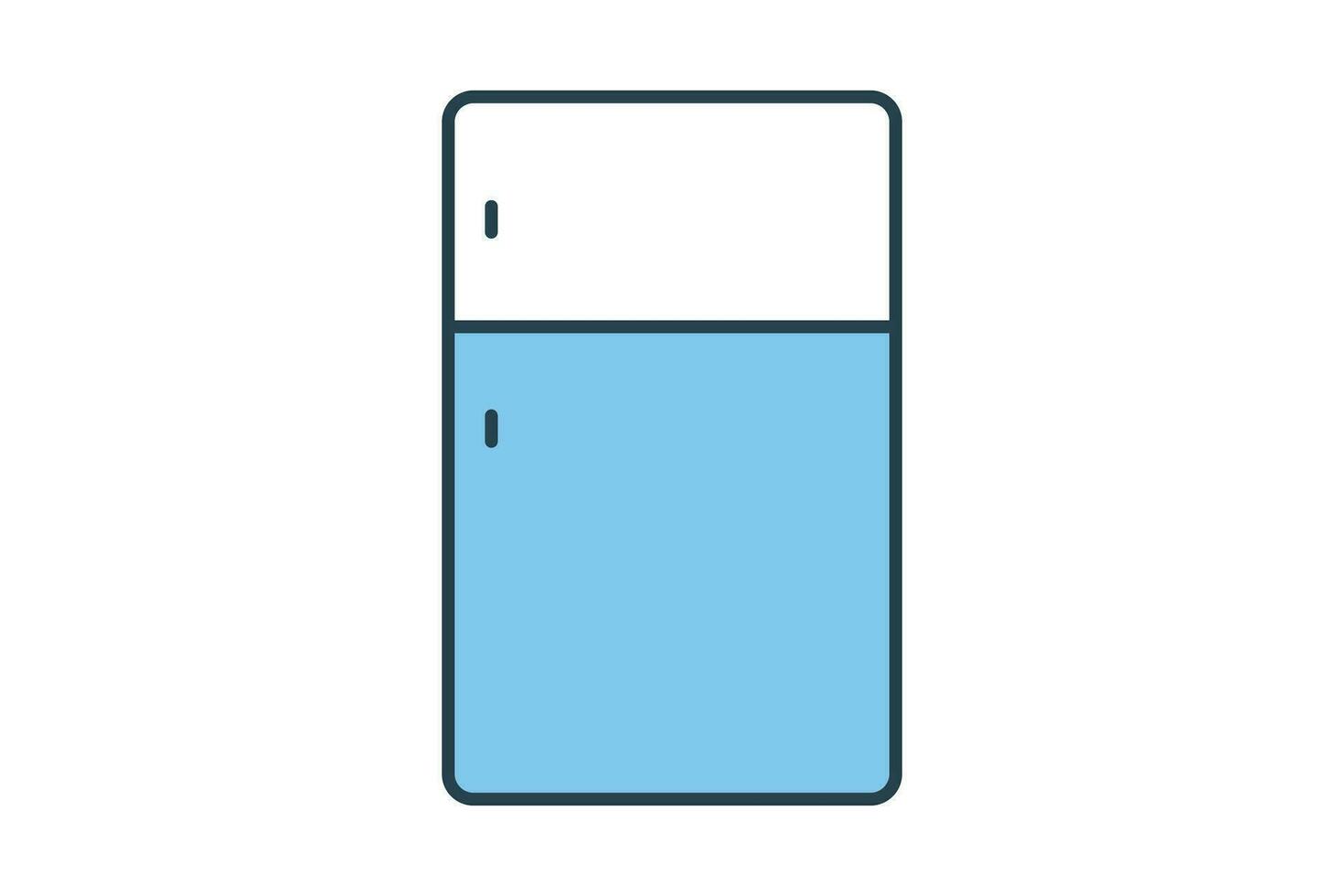 geladeira ícone. ícone relacionado para eletrônico, família aparelhos. plano linha ícone estilo Projeto. simples vetor Projeto editável