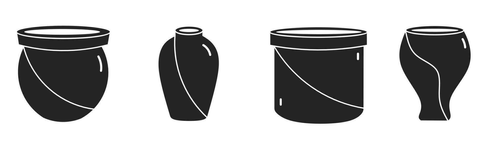 conjunto do ilustrações sobre em vaso ícone. estoque vetor. vetor