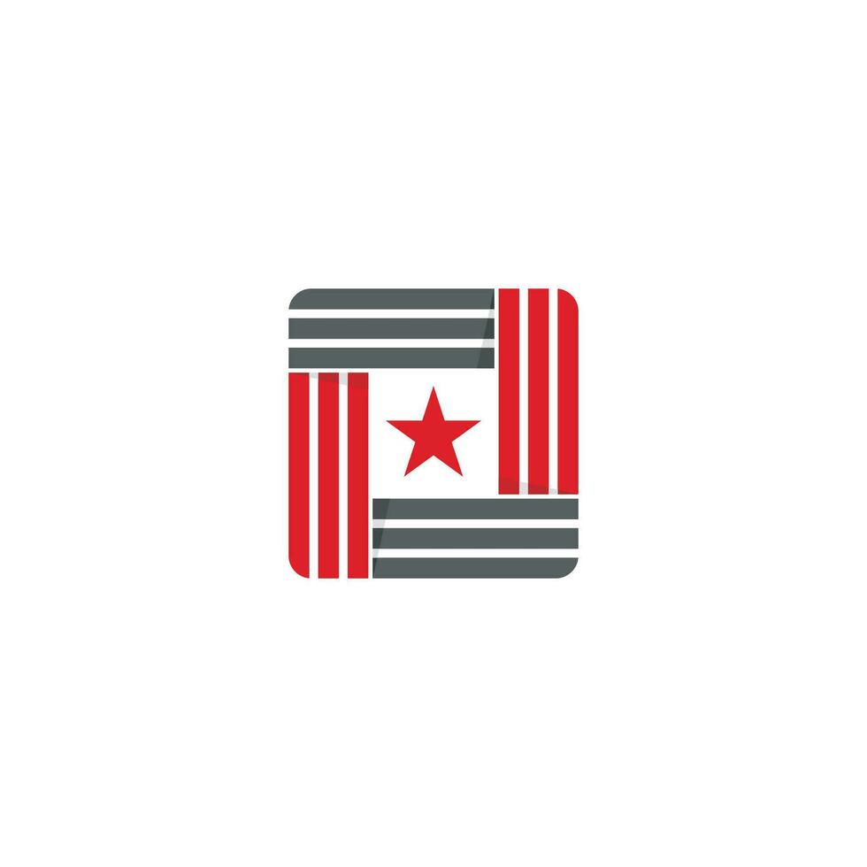 quadrado e Estrela logotipo ou ícone Projeto vetor