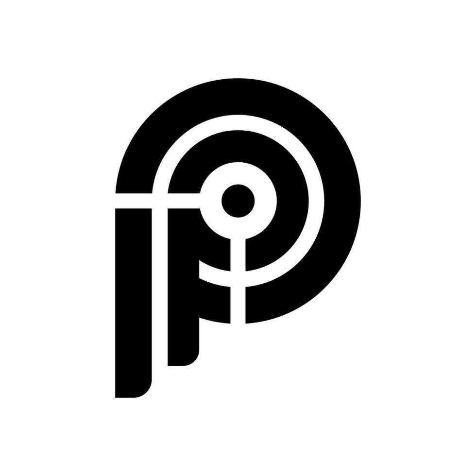 carta p logotipo Projeto inspiração vetor