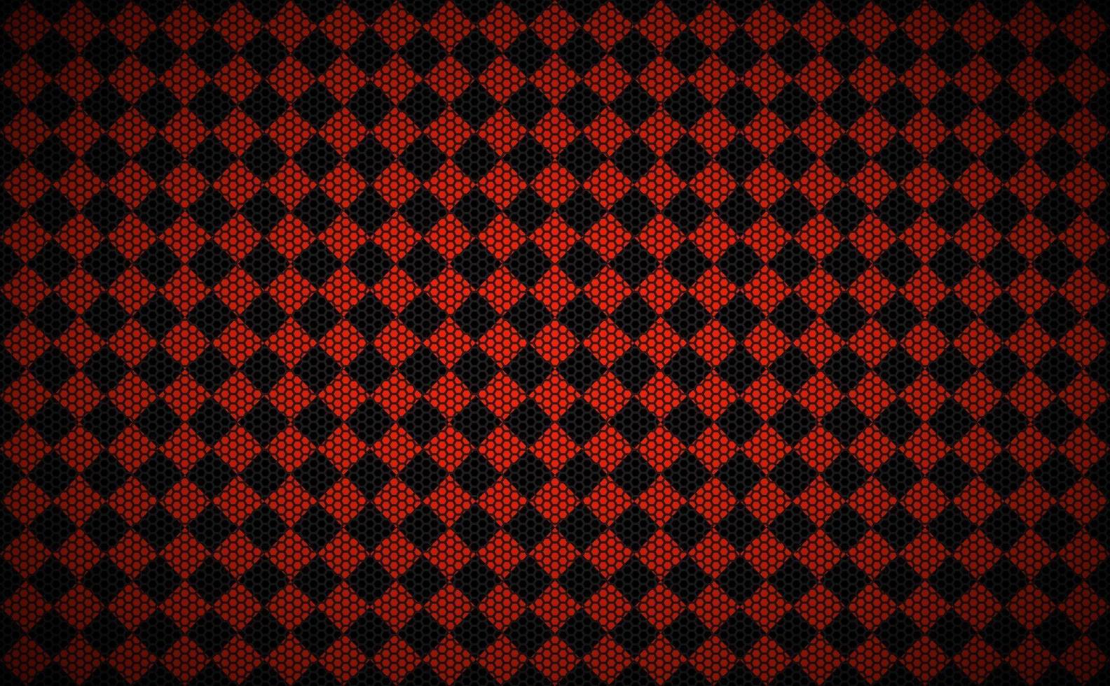 fundo de quadrados abstratos vermelhos com malha hexagonal de metal. a aparência do aço inoxidável. ilustração vetorial vetor