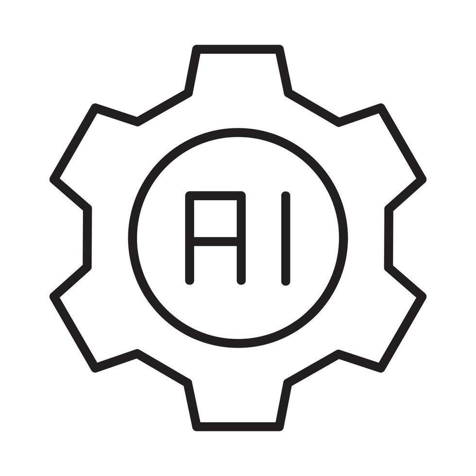 ai alimentado engrenagem icon.gear vetor ícone a partir de artificial inteligência coleção. esboço estilo engrenagem ícone.