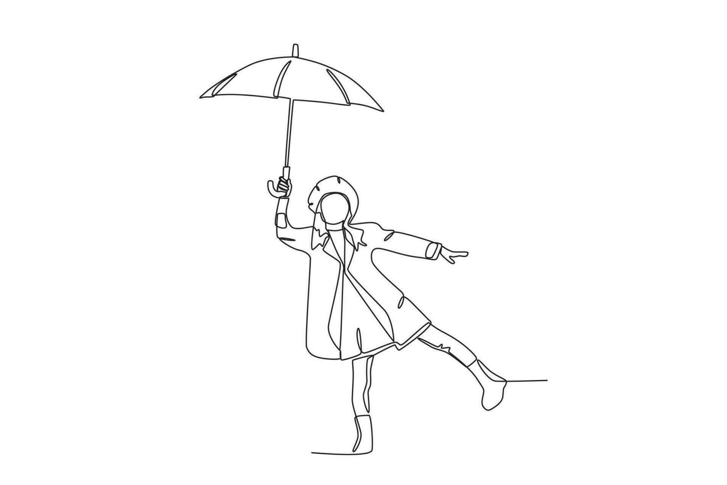 uma mulher posando com a guarda-chuva vetor