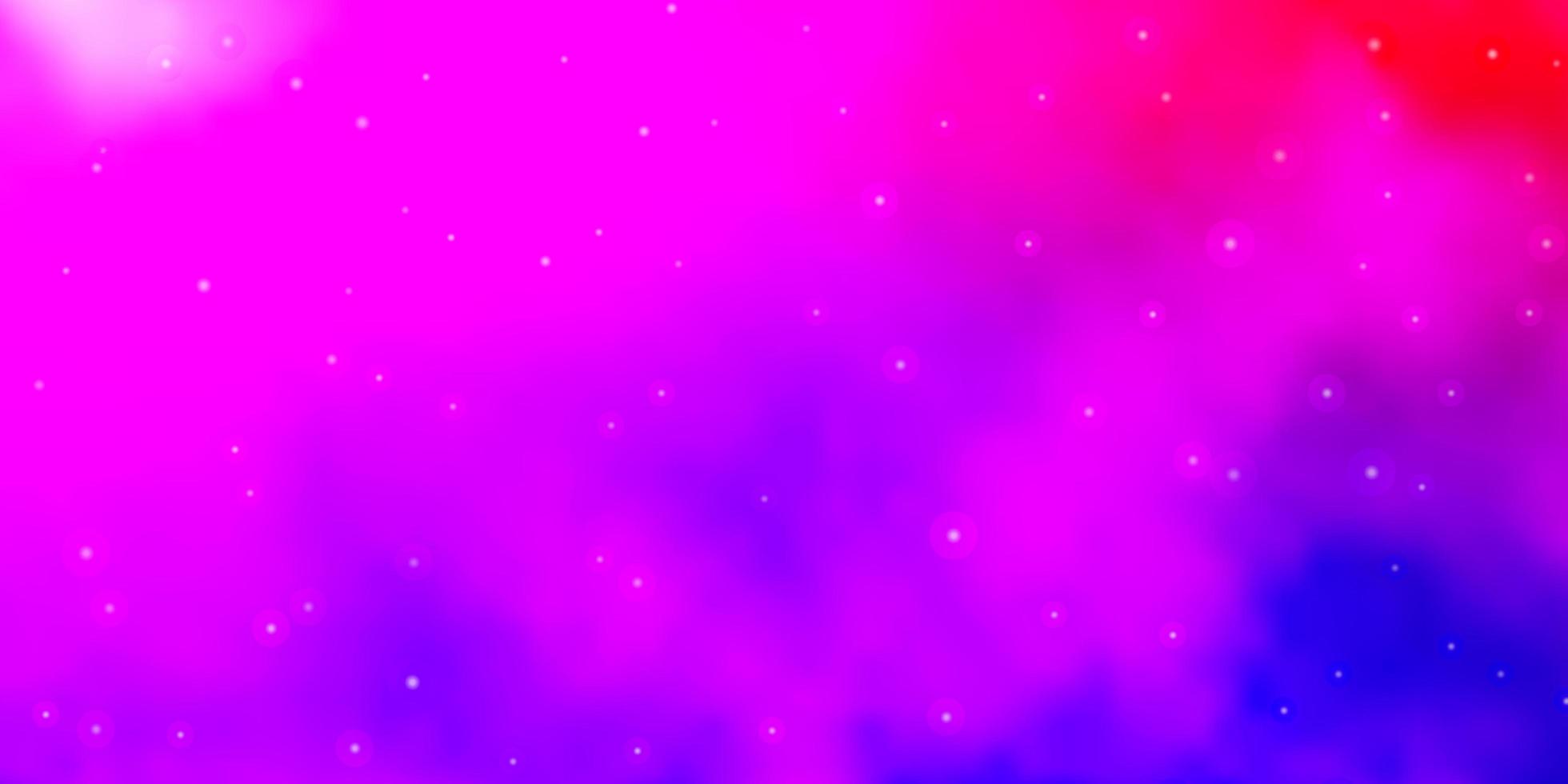 fundo do vetor rosa roxo claro com estrelas pequenas e grandes ilustração abstrata geométrica moderna com tema de estrelas para telefones celulares