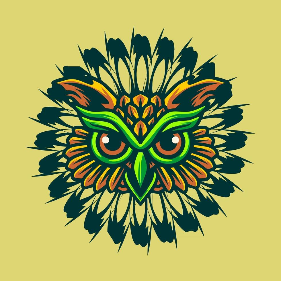 logotipo da cabeça de coruja vetor