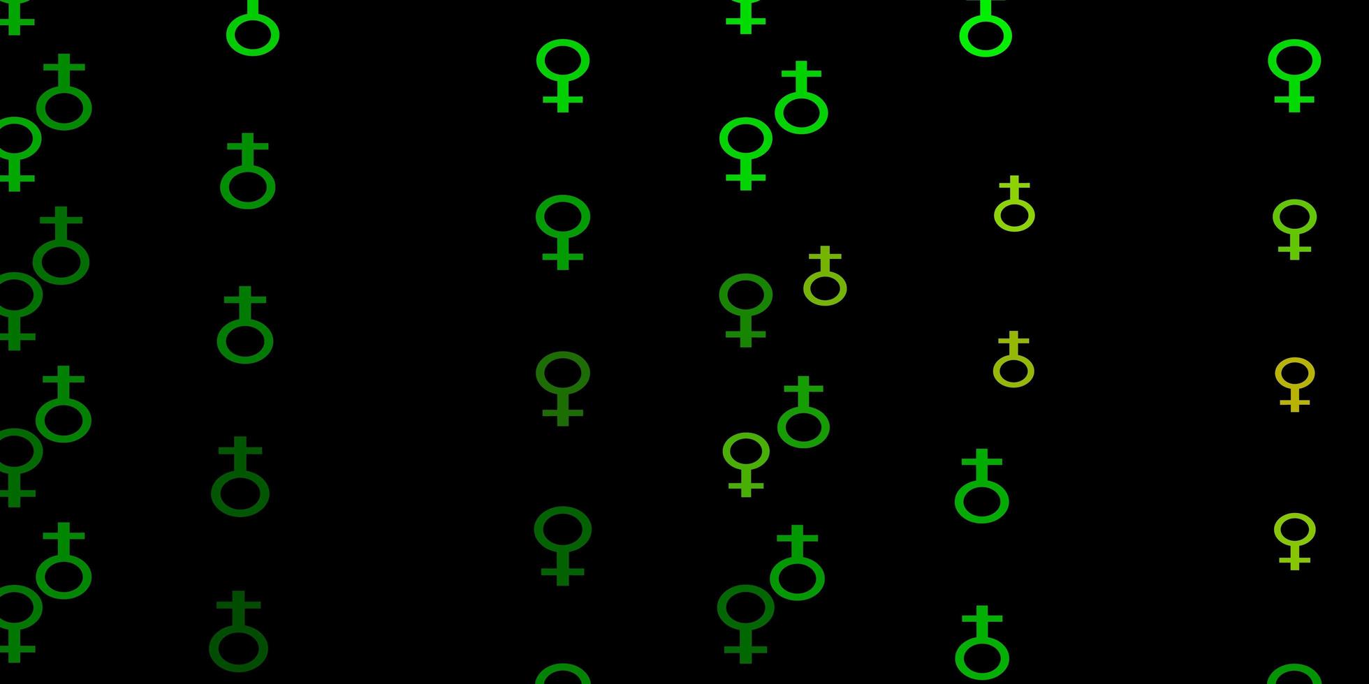 fundo vector amarelo verde escuro com símbolos de mulher