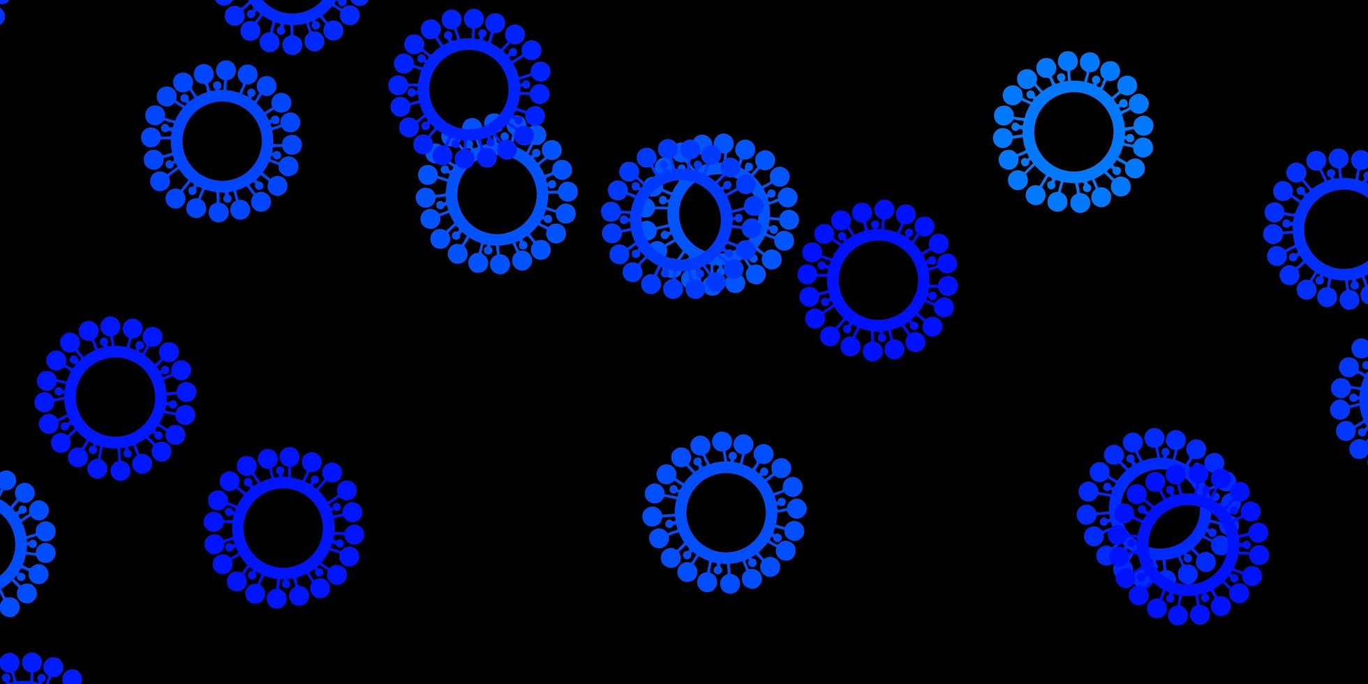 fundo de vetor azul escuro com símbolos de vírus