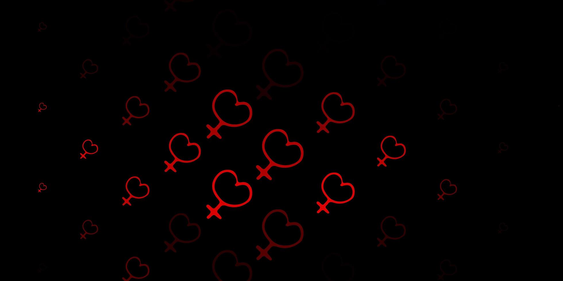 fundo vector vermelho escuro com símbolos de mulher