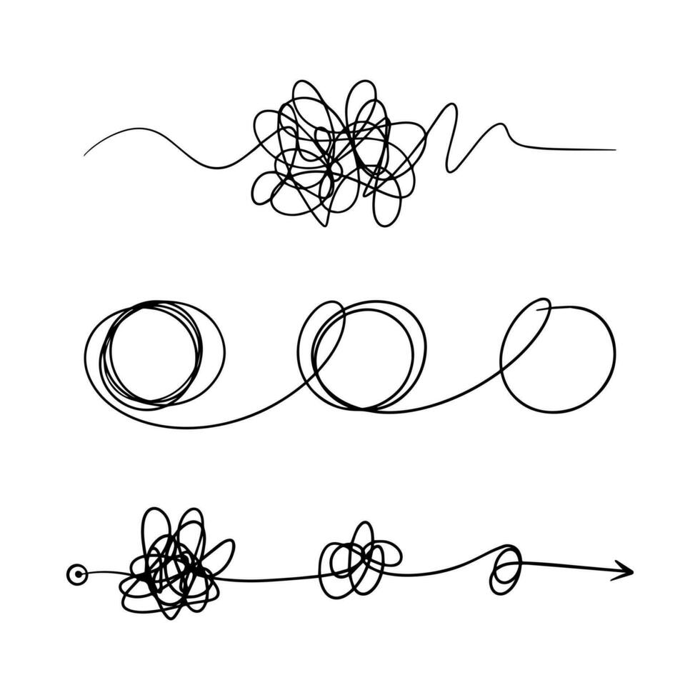 mão desenhada de esboço de rabisco emaranhado. rabisco abstrato, ilustração vetorial. vetor