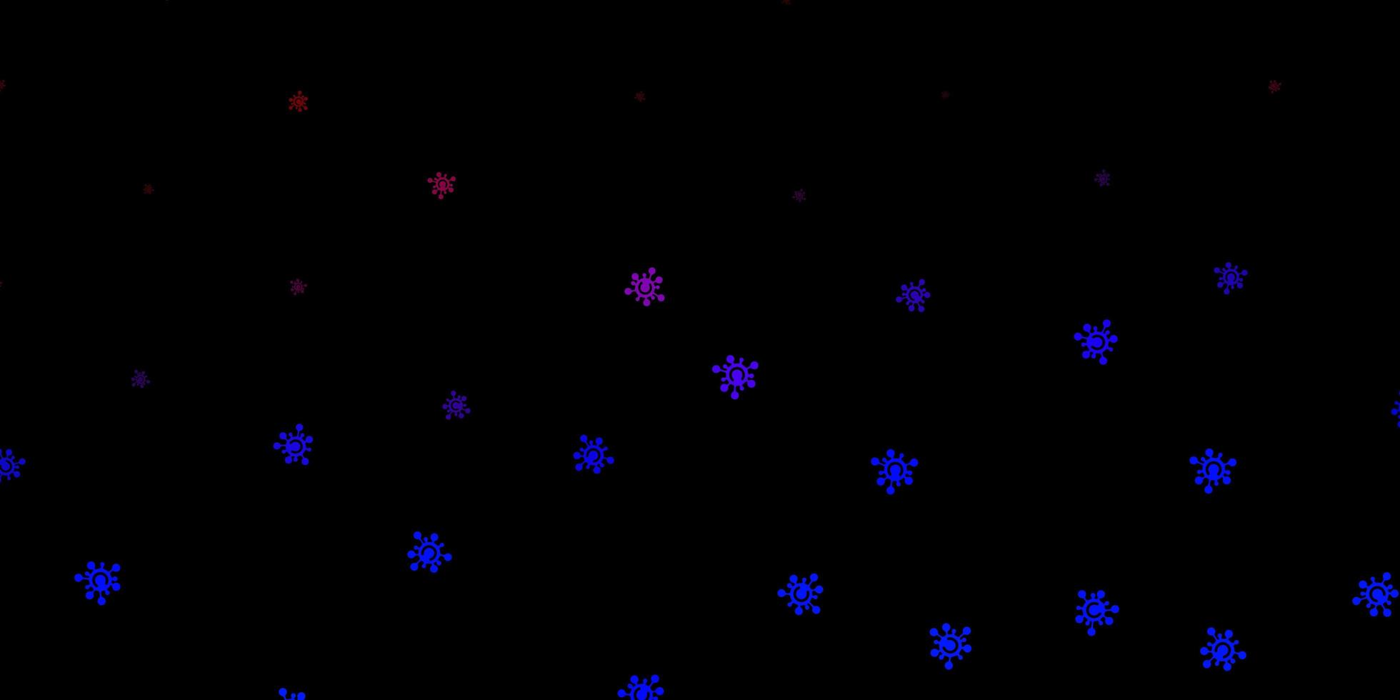 textura vector vermelho azul escuro com símbolos de doenças
