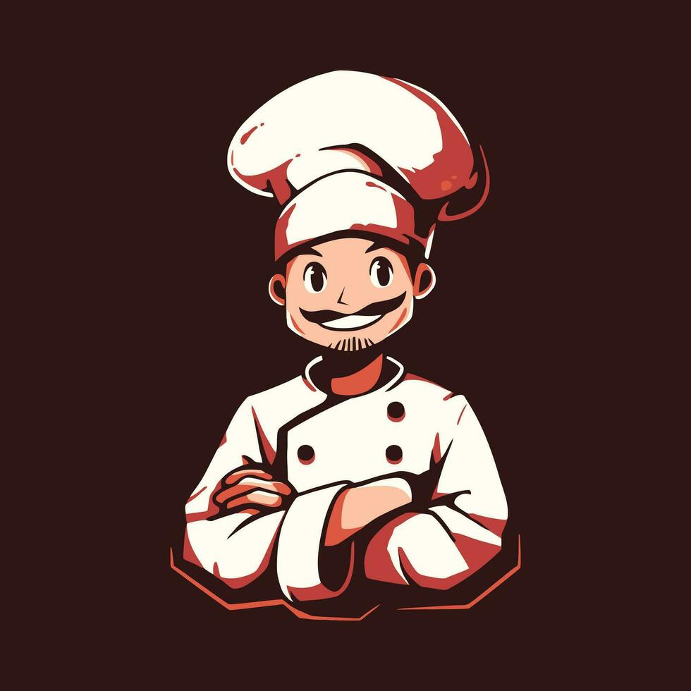 chefe de cozinha mascote logotipo Projeto. restaurante logotipo vetor