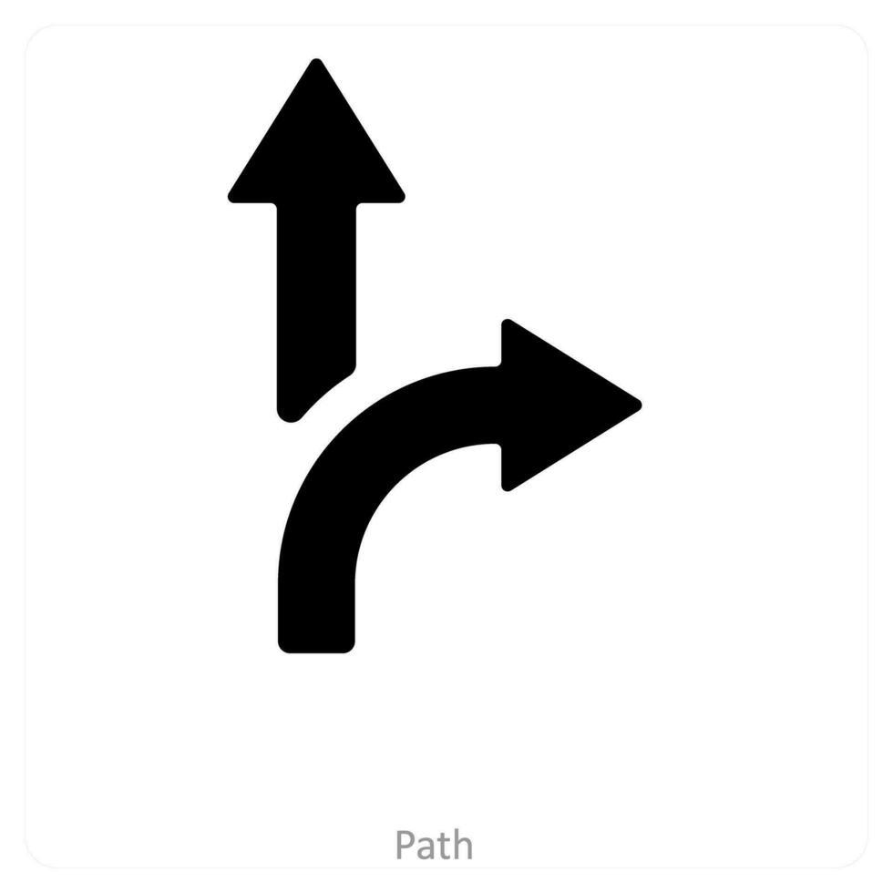 caminho e seta ícone conceito vetor